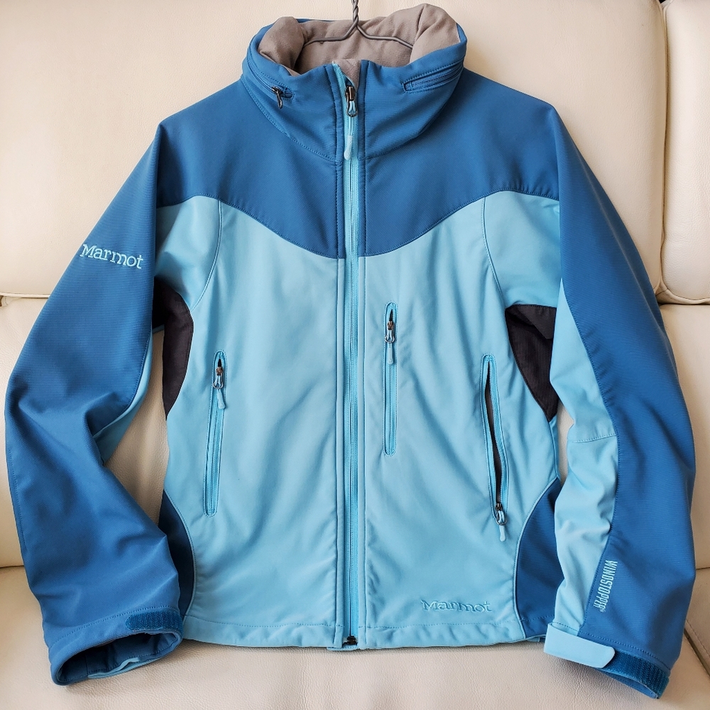 2/40$ Marmot softshell windbreaker aqua jacket EUC